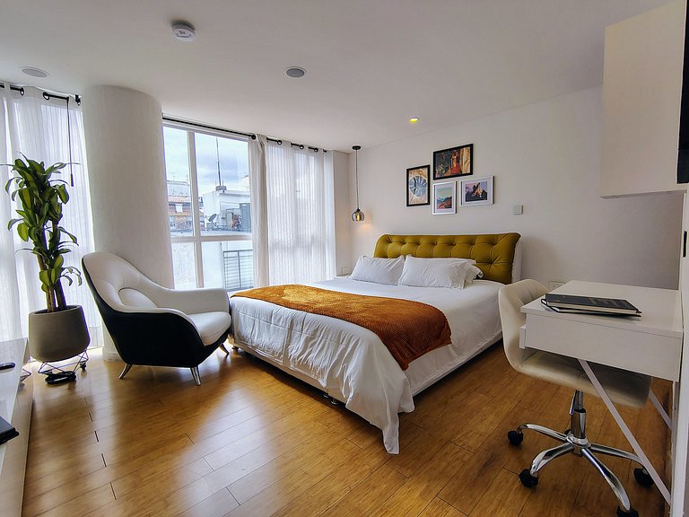 Functional studio + WiFi near Fundación Santa Fe and Unicent
